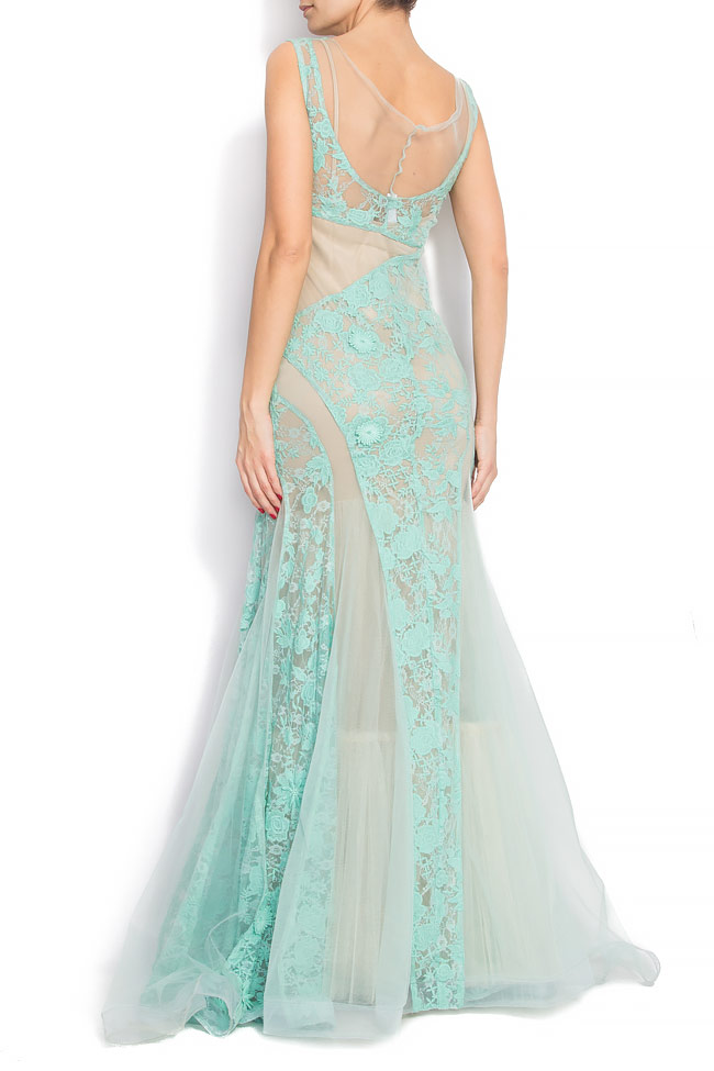 Lace-appliquéd tulle gown Elena Perseil image 2