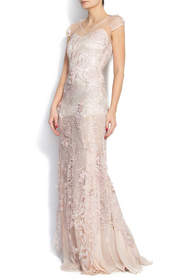 Lace-appliquéd tulle gown Elena Perseil image 1