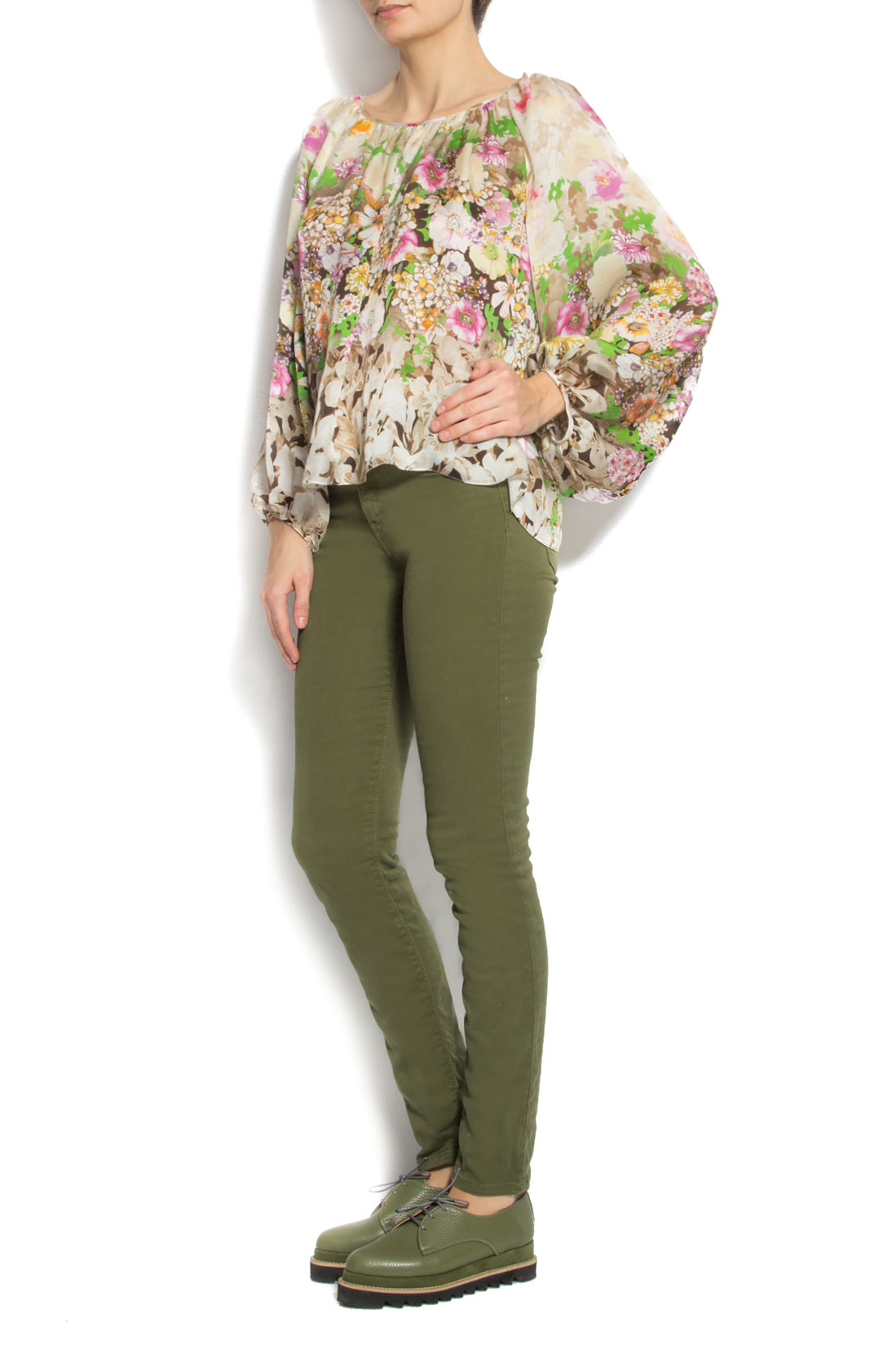 Floral-print silk-georgette blouse Claudia Castrase image 1