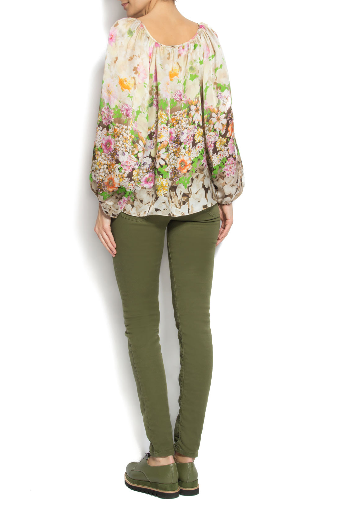 Floral-print silk-georgette blouse Claudia Castrase image 2