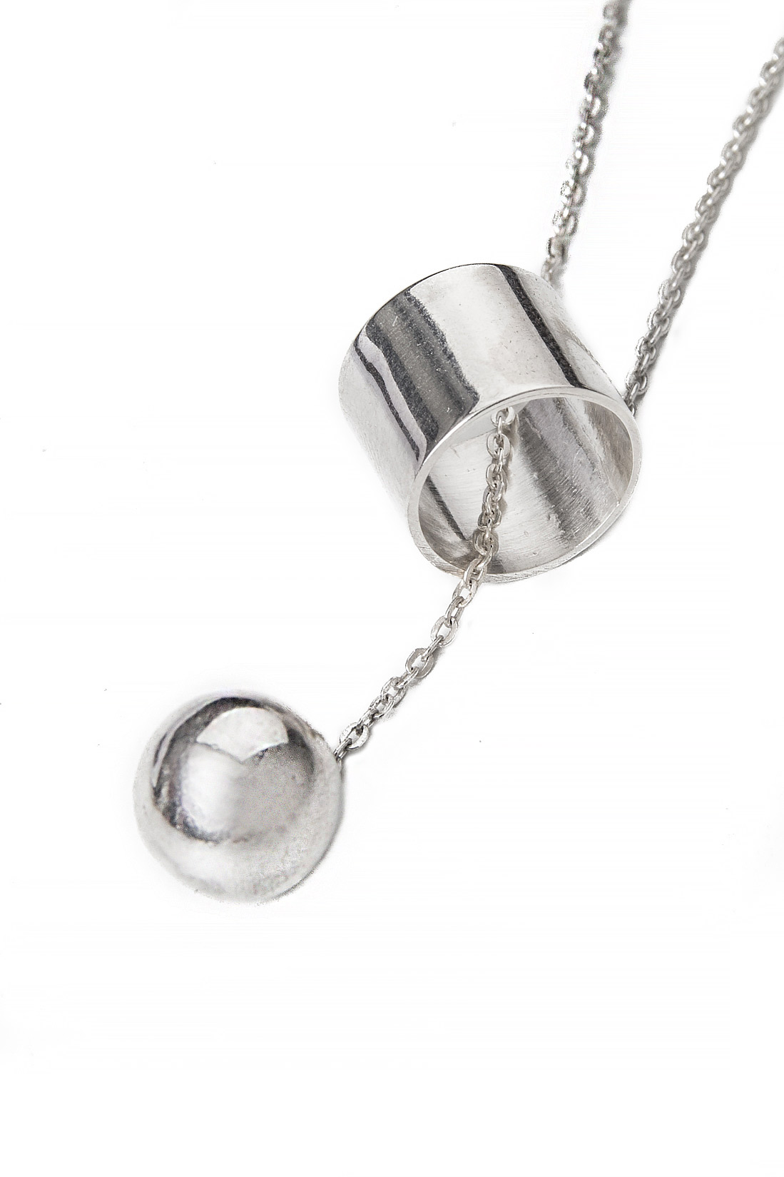 Ball in a cup silver necklace Snob. image 2