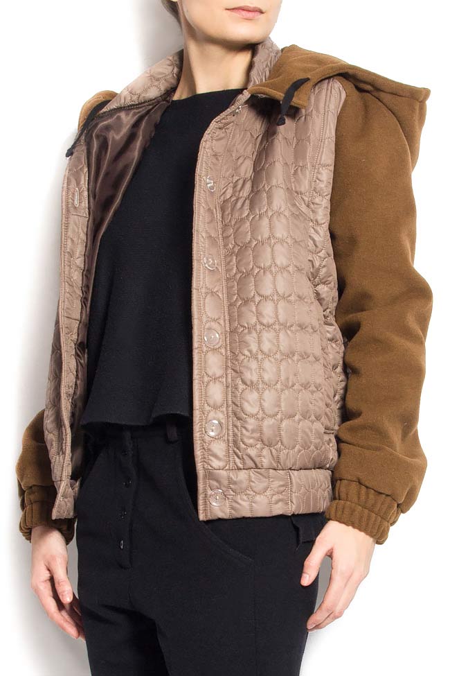 Hooded quilted wool-blend jacket A03 image 1