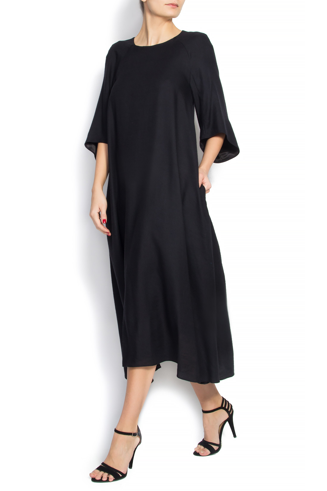 Visionary belted wool midi dress Aer Wear image 0