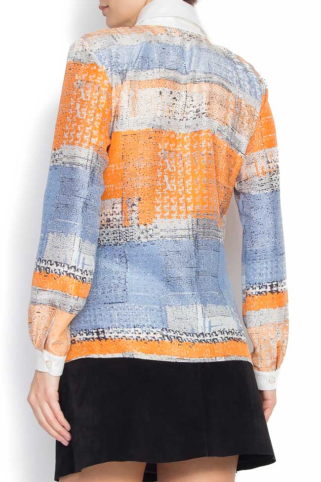 Printed silk-blend shirt Framboise image 2