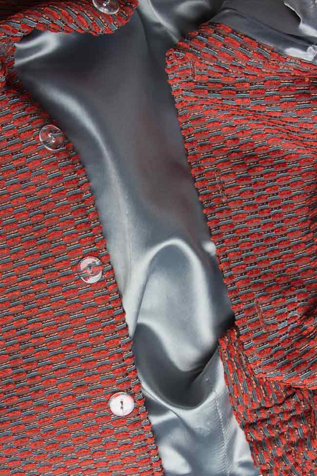 Jacheta cu maneci si gluga din lana A03 imagine 3