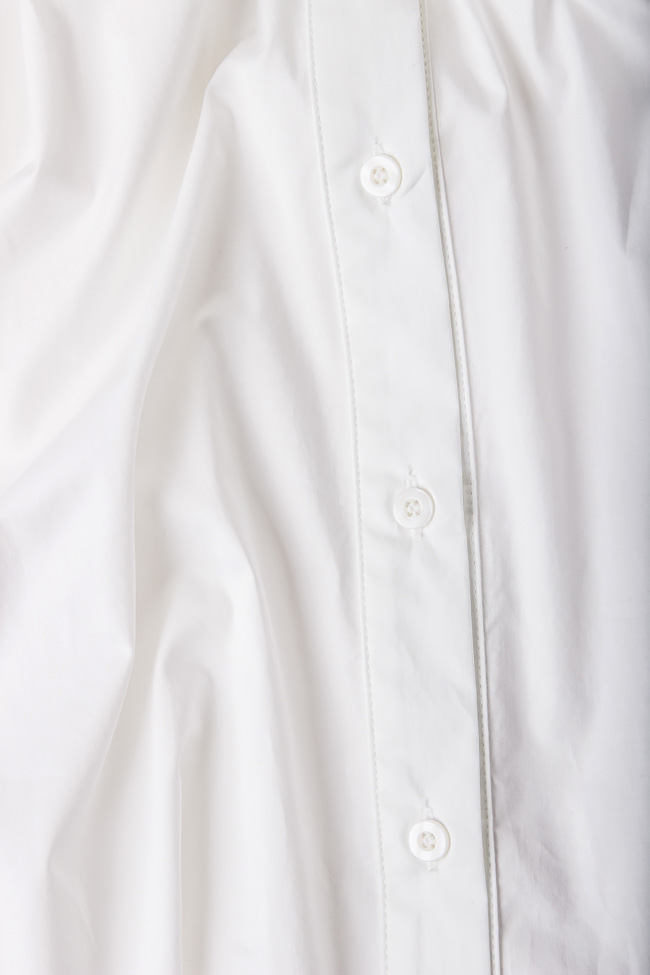 Puffed sleeve cotton shirt Framboise image 3