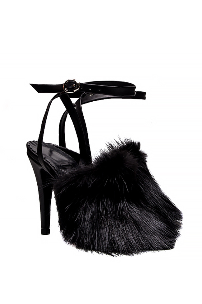 Nutria fur leather sandals Mihaela Gheorghe image 1