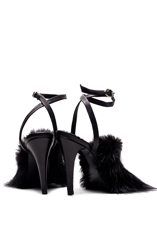 Nutria fur leather sandals Mihaela Gheorghe image 2