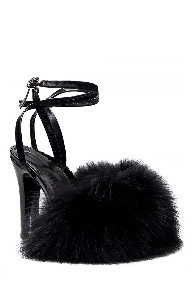 Fox fur leather sandals Mihaela Gheorghe image 2
