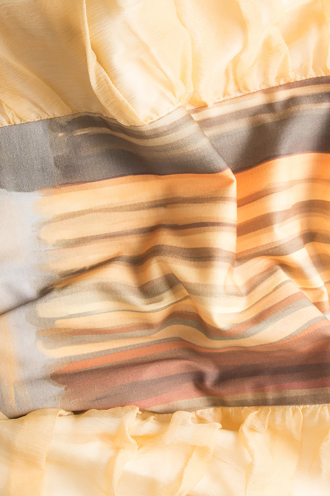 Paneled silk and cotton midi skirt Alexandru Raicu image 3
