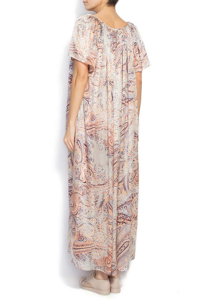 Printed silk-satin dress Daniela Barb image 4