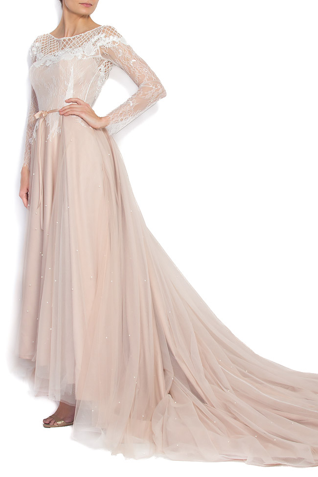 Embellished silk Chantilly dress Nicole Enea image 1
