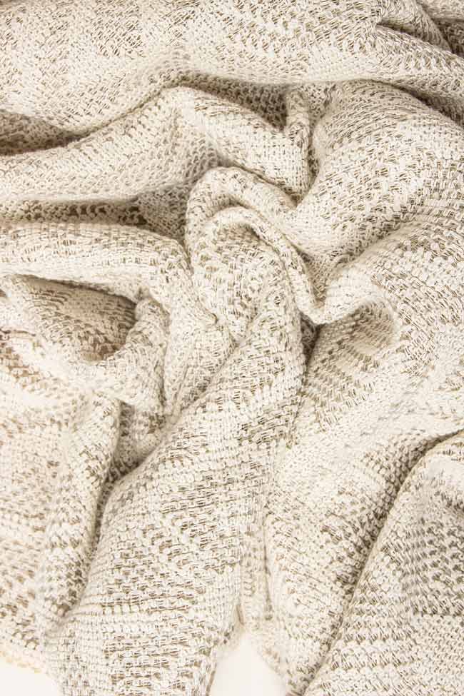 Crochet-paneled linen-blend dress Daniela Barb image 4
