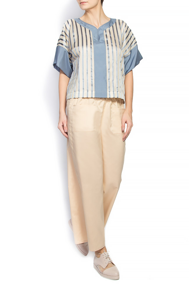 Striped linen and silk-blend blouse Daniela Barb image 1