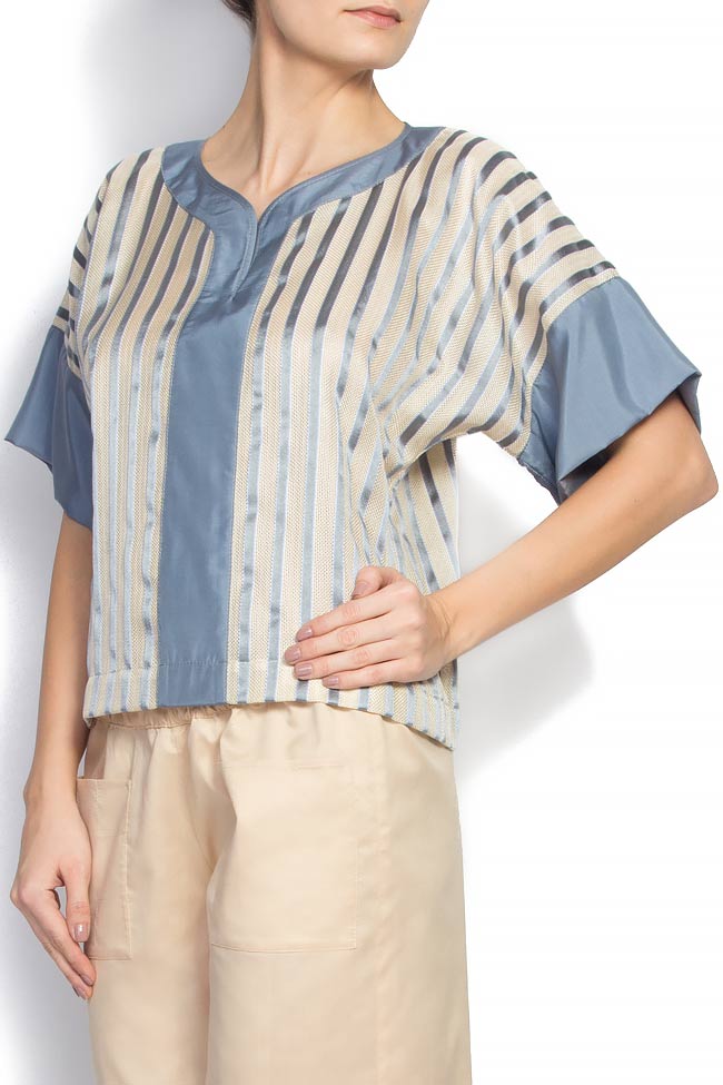 Striped linen and silk-blend blouse Daniela Barb image 2