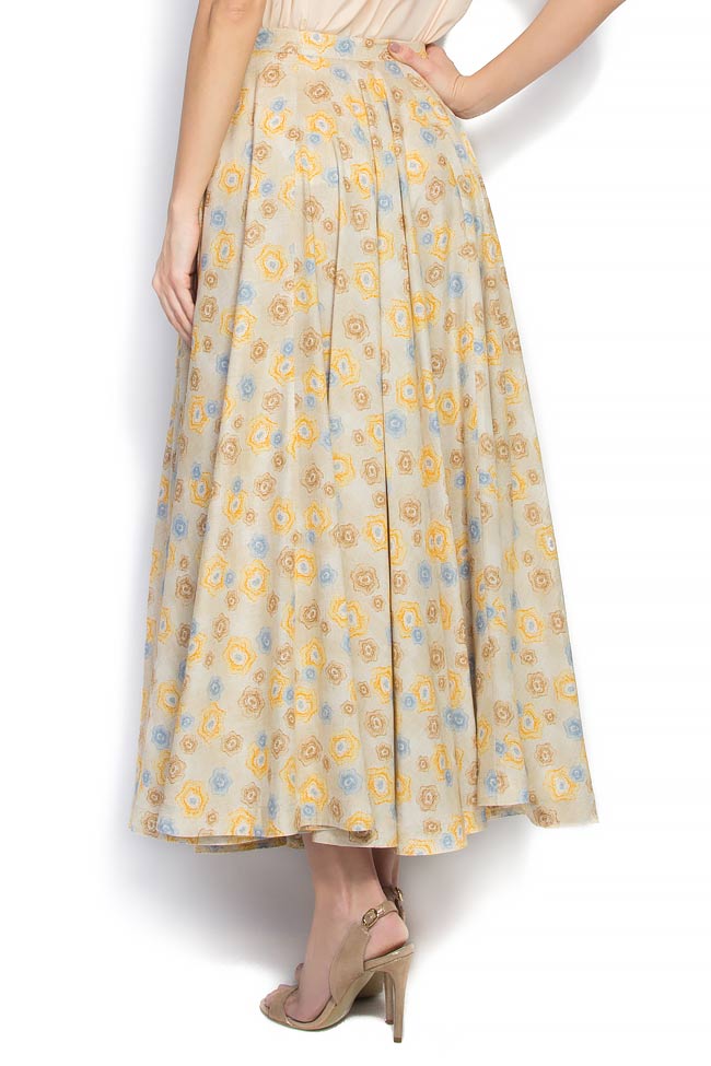 Floral-print cotton and linen skirt Daniela Barb image 2