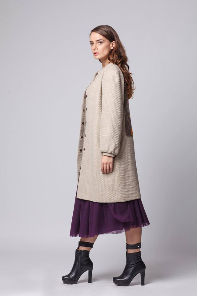  Wool-blend tweed coat Happy Friday image 4
