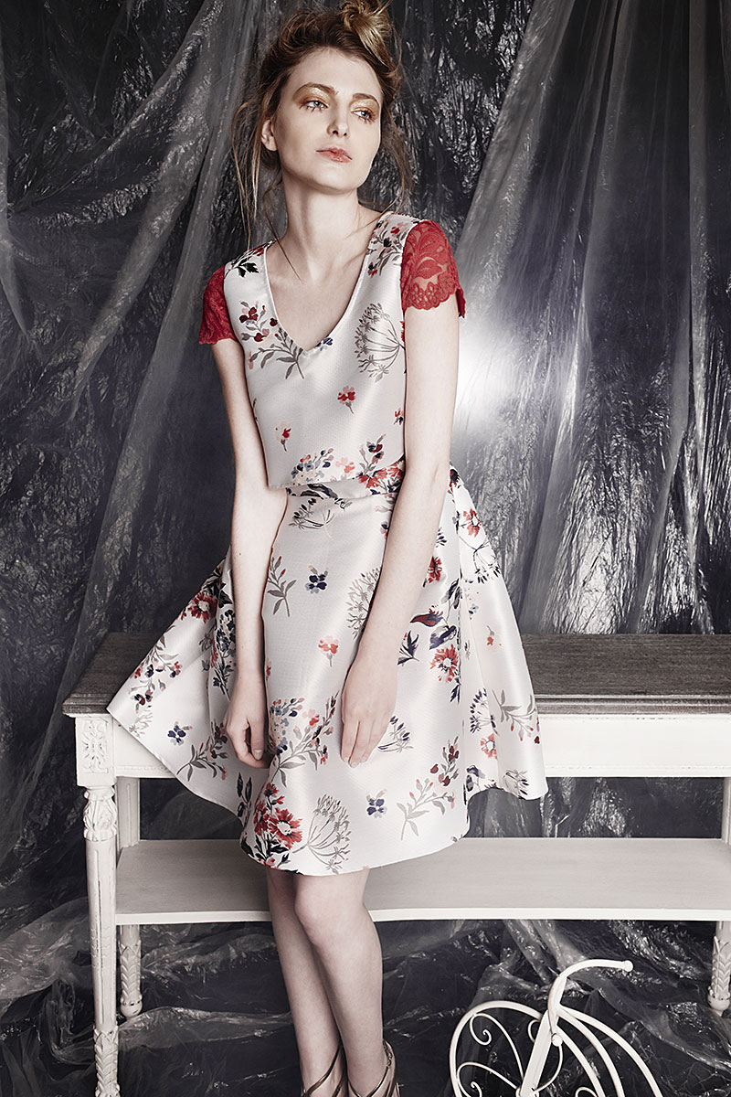 Floral-jacquard mini dress Elena Perseil image 3