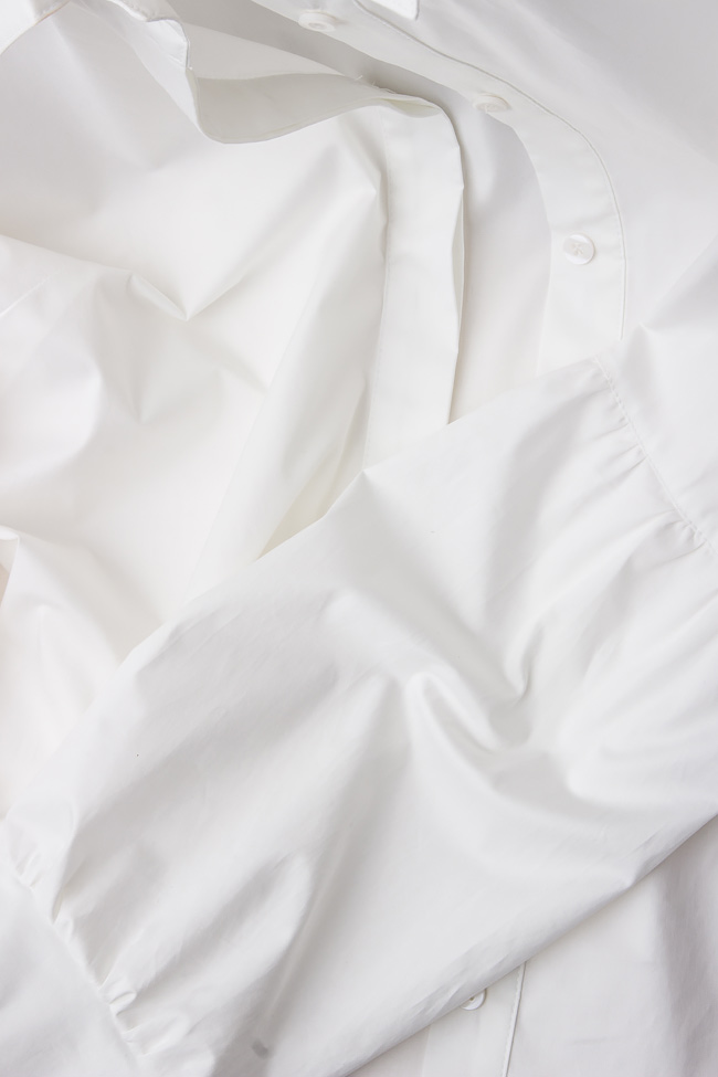 Robe chemise en coton à nœud lavallière  Framboise image 3