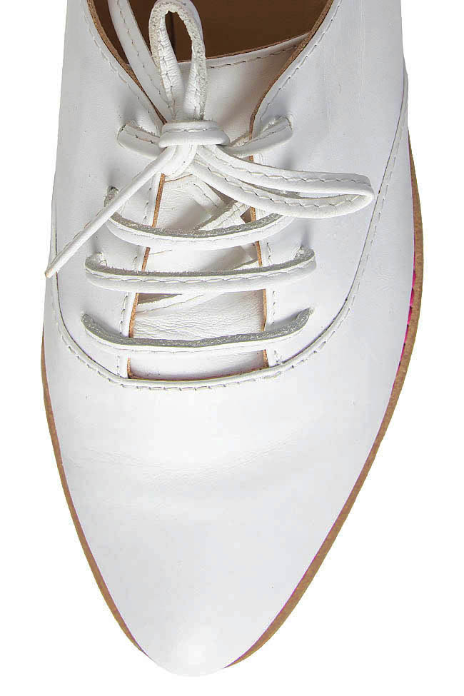 Pantofi din piele naturala cu talpa suprainaltata Mihaela Glavan  imagine 3