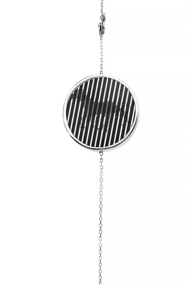 Handmade silver earrings with plexiglas pendant Snob. image 2
