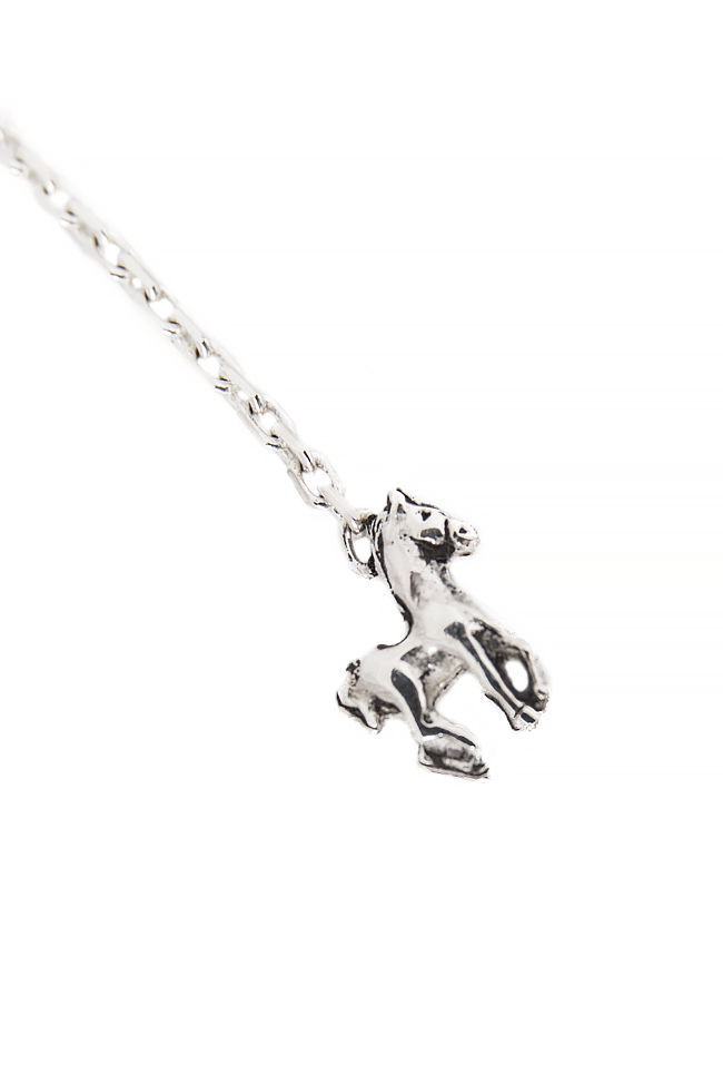 Handmade silver earrings with plexiglas pendant Snob. image 3