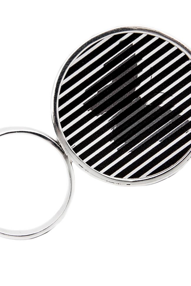 Handmade silver ring with plexiglas pendant Snob. image 1