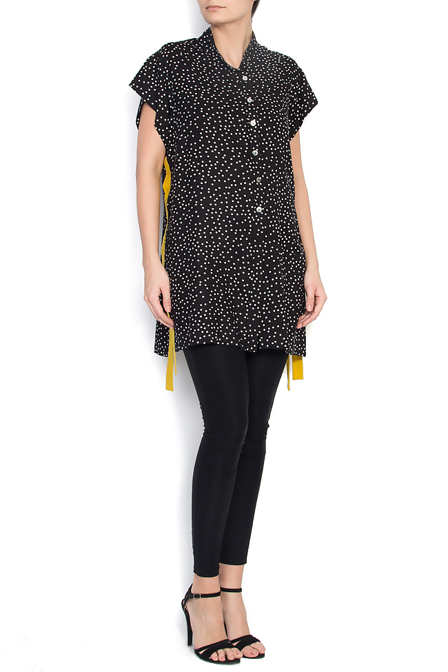 Jersey black shirt with white polka dots Lena Criveanu image 0