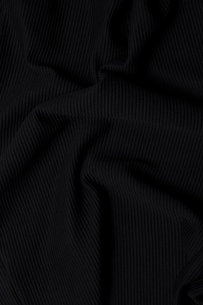 Robe midi en coton mélangé noir Cloche image 3