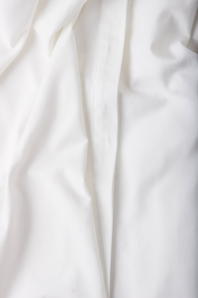 Asymmetric poplin shirt dress Framboise image 3