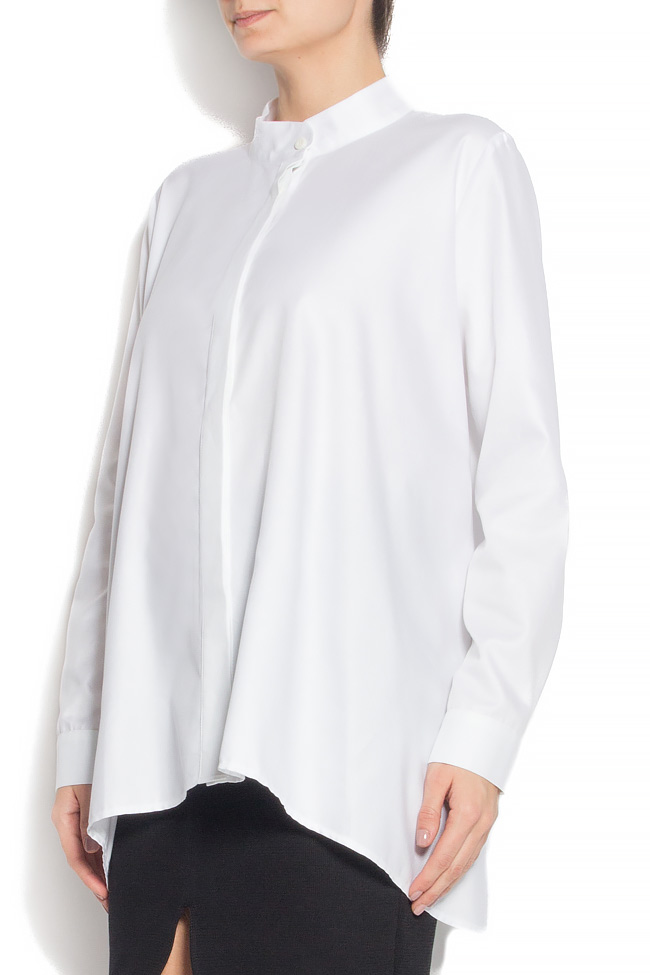 Oversized cotton-poplin shirt Framboise image 1