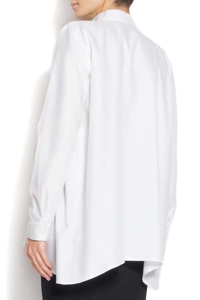 Oversized cotton-poplin shirt Framboise image 2