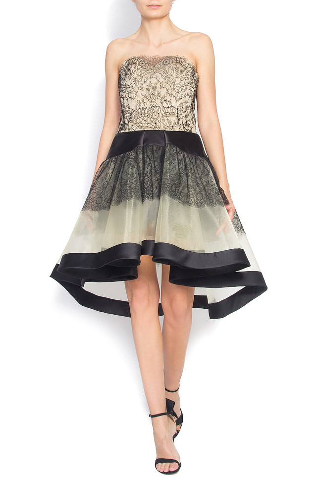 Tulle and appliquéd lace mini dress Mirela Diaconu  image 0