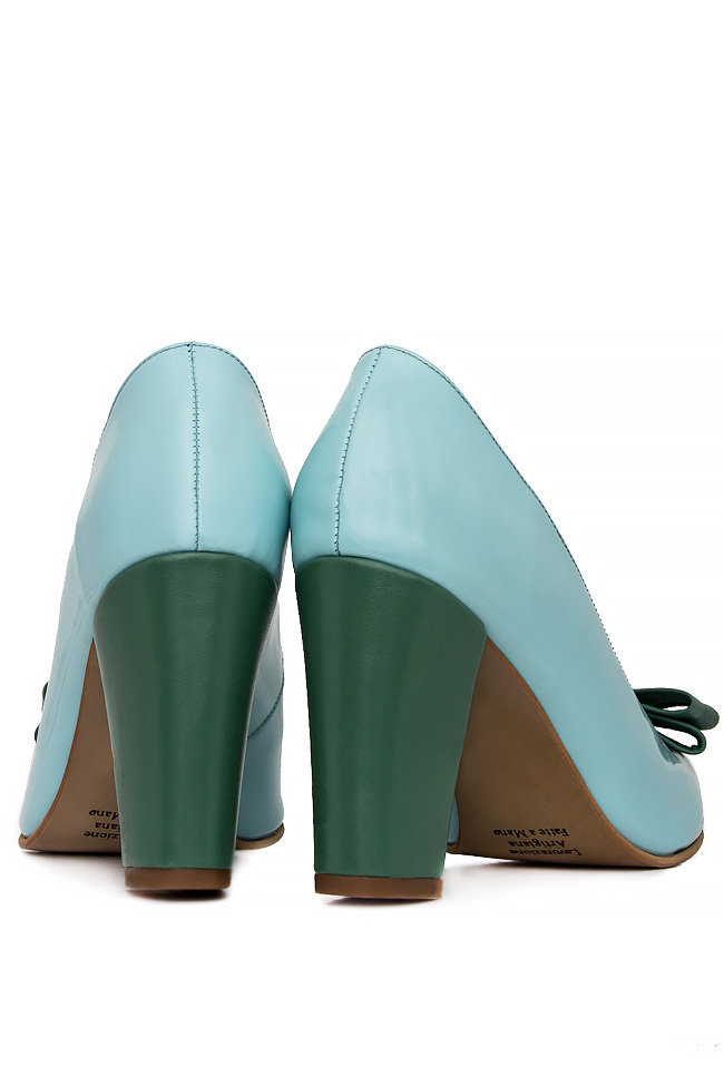Pantofi bicolori din doua tipuri de piele Cristina Maxim imagine 2