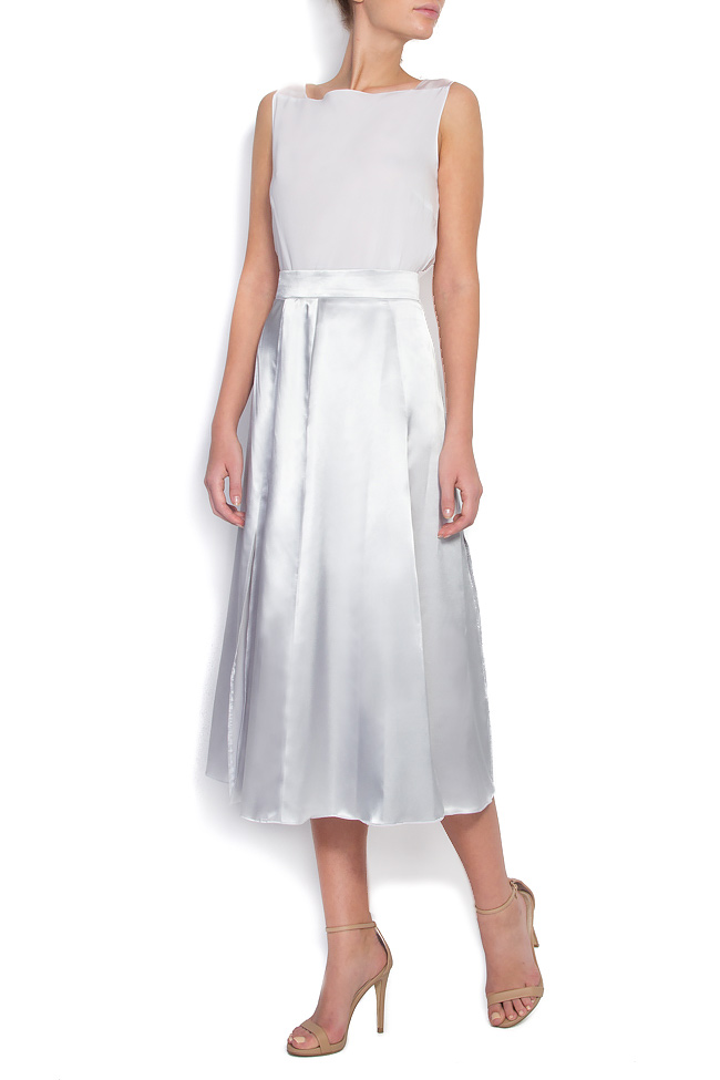 Fusta midi din satin Arabela Sim imagine 0