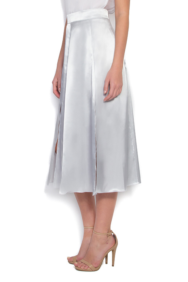 Fusta midi din satin Arabela Sim imagine 1