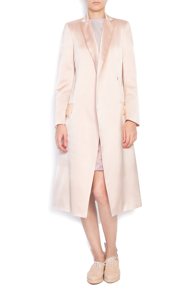 Embellished satin-crepe trench coat ATU Body Couture image 1