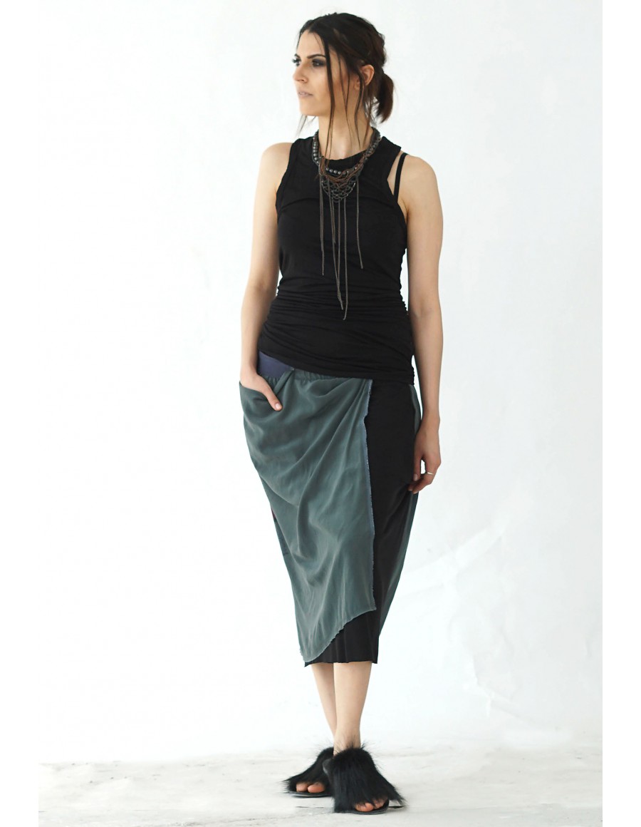 Nomad printed silk and cotton midi skirt Studio Cabal image 3