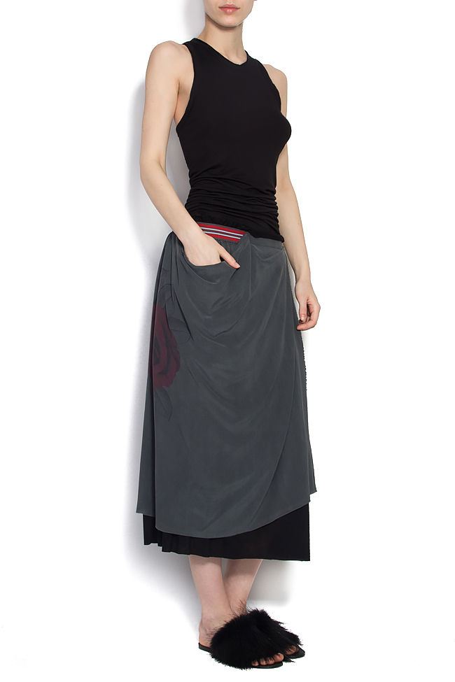Nomad printed silk and cotton midi skirt Studio Cabal image 0