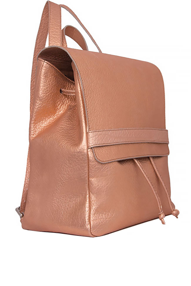 Metallic leather backpack Sophie Handbags by Andra Paduraru image 1