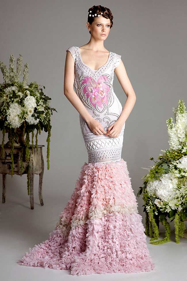 Embellished silk gown Elena Perseil image 3