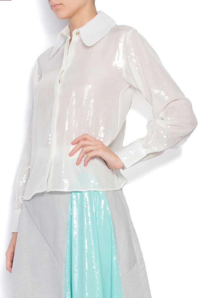 SUGAR LUMP paillette-embellished cotton shirt ATU Body Couture image 1