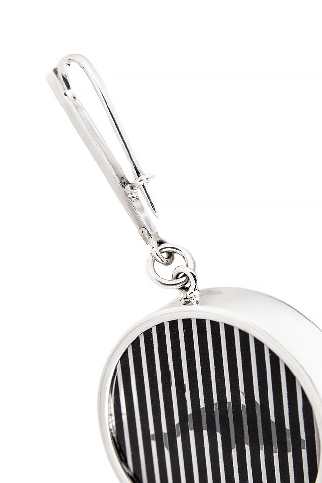 Handmade silver brooch with plexiglas pendant Snob. image 3
