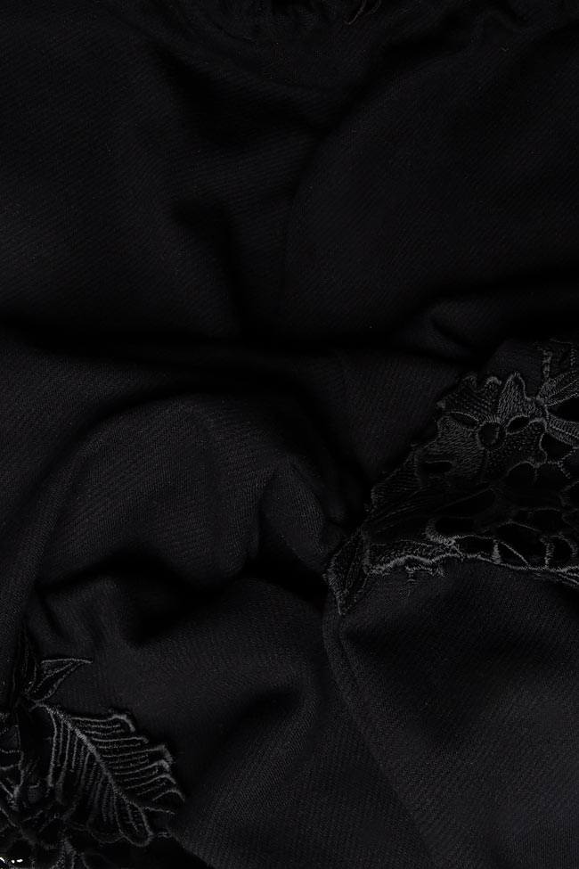 Long-sleeved lace paneled cotton jumpsuit Elena Perseil image 3