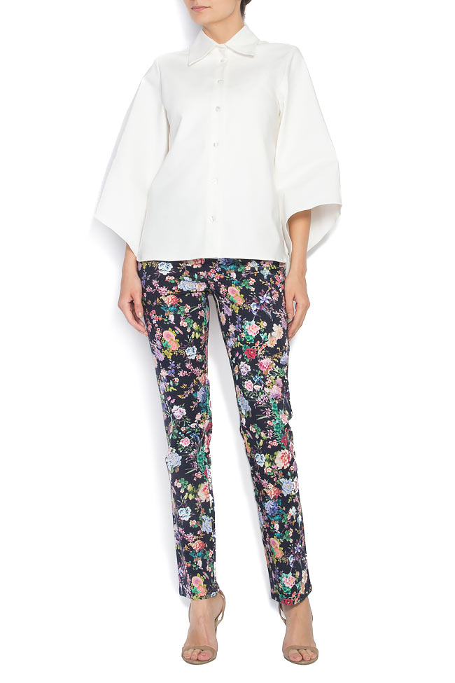 Pantaloni din bumbac cu imprimeu floral Maia Ratiu imagine 0