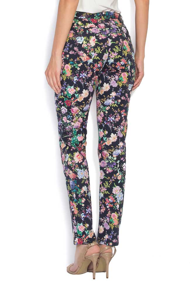 Pantaloni din bumbac cu imprimeu floral Maia Ratiu imagine 2
