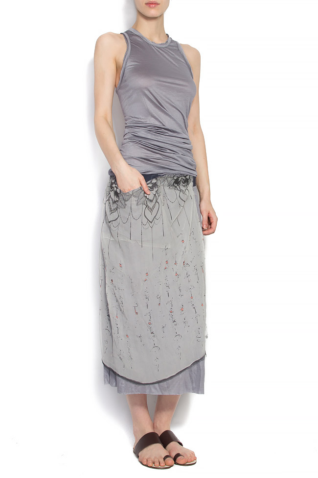 Nomad silk panel cotton skirt Studio Cabal image 0