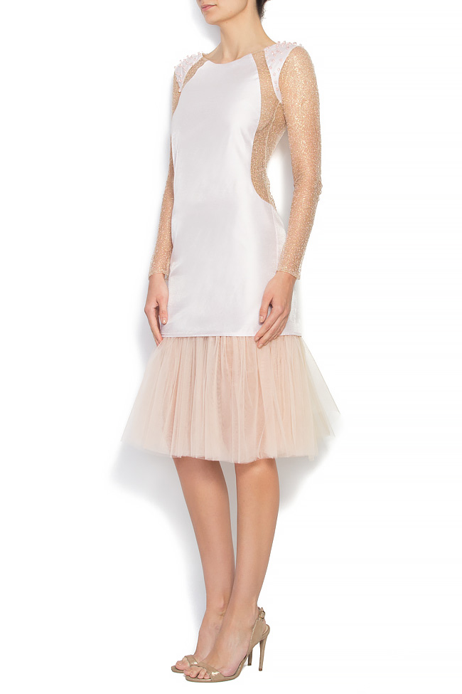Silk and cotton dress with tulle ending Simona Semen image 1
