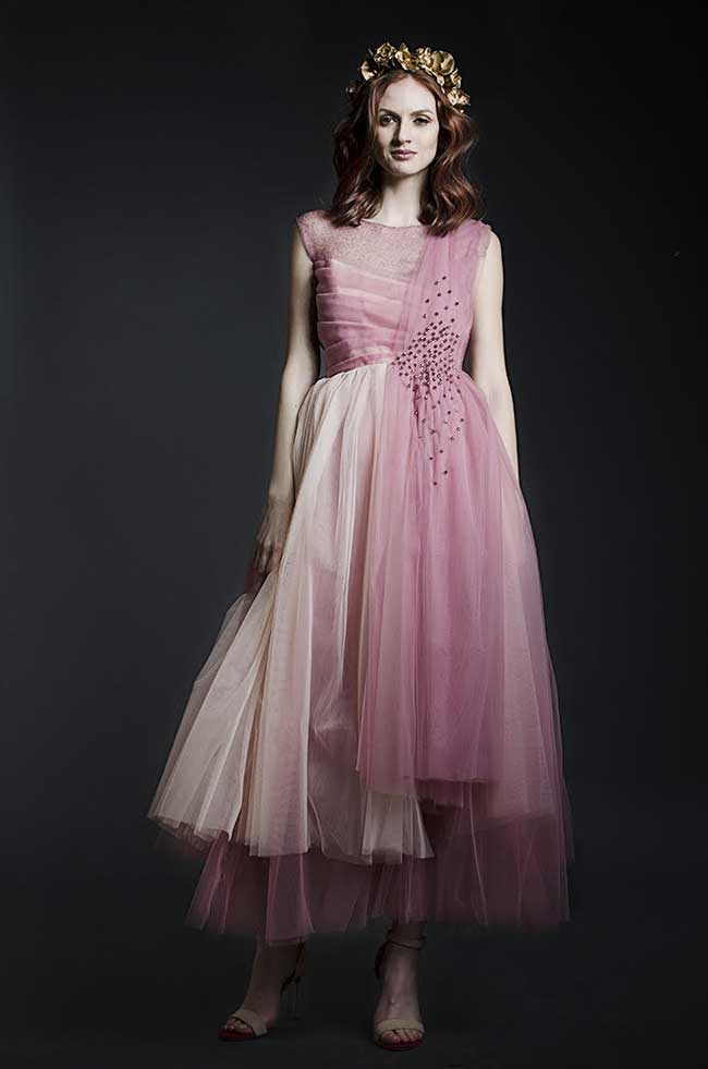 Dress with overlapping tulle layers and hand-sewn crystals Simona Semen image 3