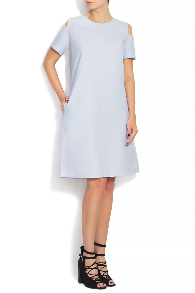 Off-the-shoulder cutout cotton-blend dress Undress image 0
